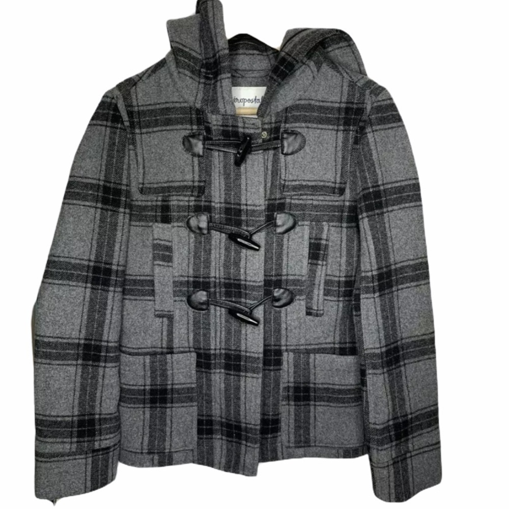 Aeropostale Womens Wool Blend Peacoat Small Gray